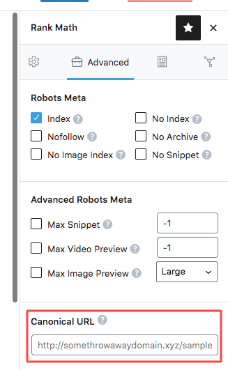 How to add a canonical tag using WordPress - RankMath SEO plugin